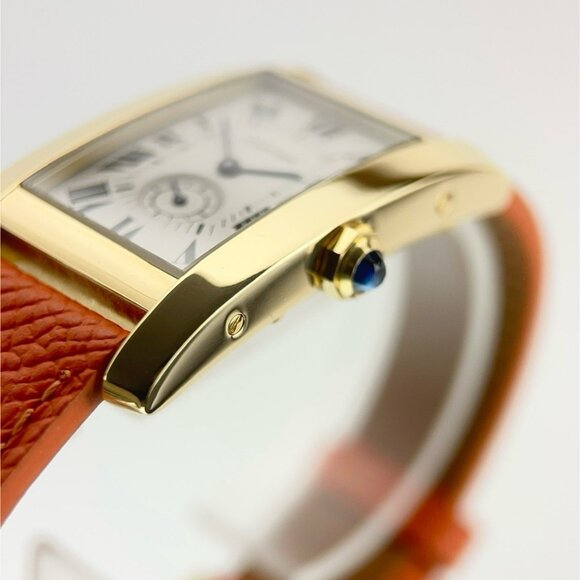 Cartier Tank Americaine 18k Yellow Gold Silver Dial 24mm Quartz Watch 8012905 - Picture 5 of 9